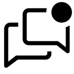 Talk Bubbles Outline Badged SVG Icon